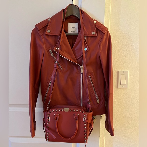 Mango genuine leather biker jacket - Picture 4 of 13